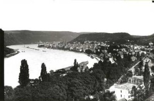 Boppard, Stadtansicht : Boppard. Stadtansicht über den Rheinbogen von Nordwesten