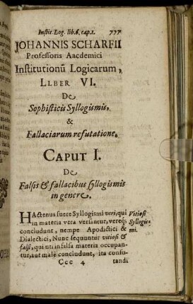 Liber VI. De Sophisticis Syllogismis, & Fallaciarum refutatione.