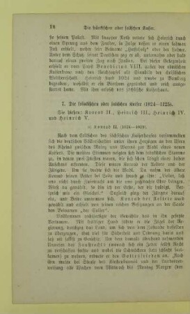 7. Die fränkischen oder salischen Kaiser (1024-1125)