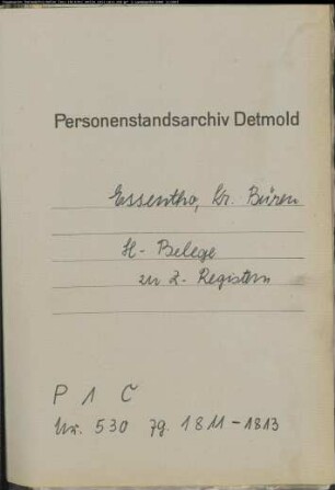 Belegakten zum Heiratsregister der katholischen Gemeinde Essenth, Kreis Büren (1811-1813