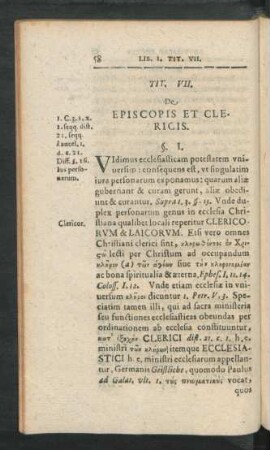 Tit. VII. De Episcopis Et Clericis