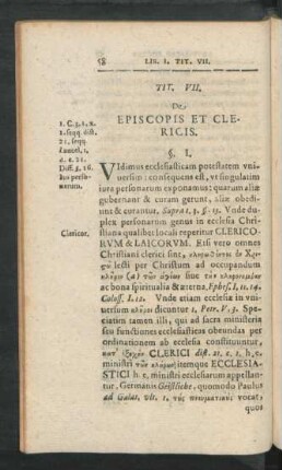 Tit. VII. De Episcopis Et Clericis