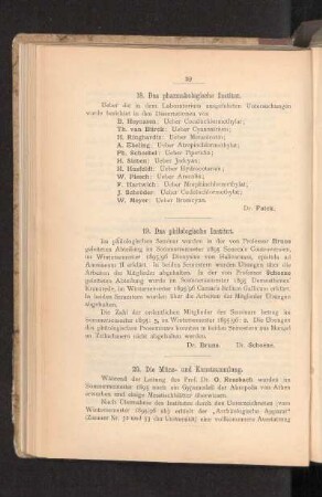 19. Das philologische Institut.