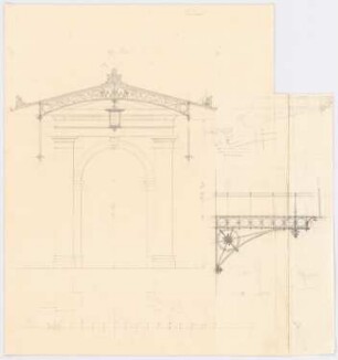 Pavillon am Wasser: Eisernes Vordach