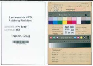 Entnazifizierung Georg Tschirbs , geb. 23.11.1910 (Maschinenformer)