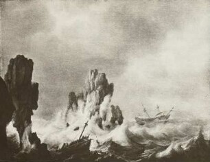 Seesturm an felsiger Küste