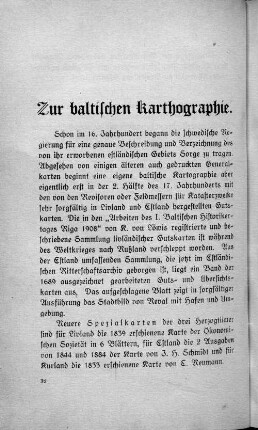 Zur baltischen Karthographie.