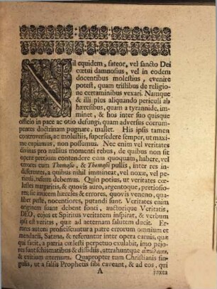 Ord. theol. in Acad. Witt. Decanus Gottlieb Wernsdorff L. S. P. : [Pr. quo disp. inaug. A. M. Verpoortenii indicit, praefatus de certaminibus theologorum]