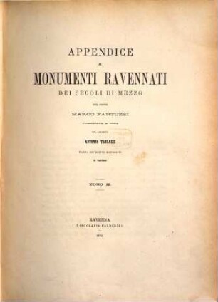 Appendice ai Monumenti Ravennati dei secoli di mezzo, 2