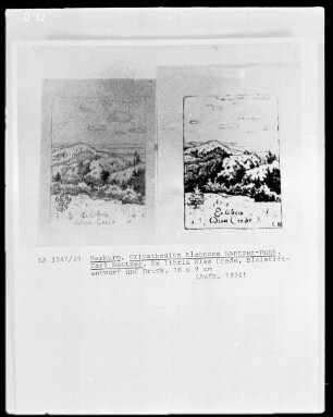 Zwei Landschaften ("Ex libris Wisa Crede")