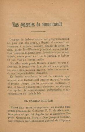 Vias generales de comunicación