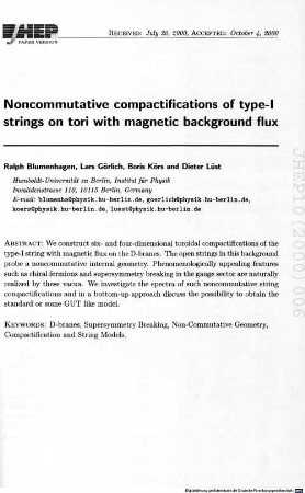 Noncommutative compactifications of type-I strings on tori with magnetic background flux