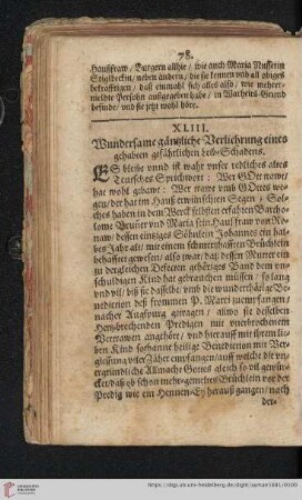 XLIII. Wundersame gänzliche Verliehrung eines gehabten gefährlichen Leib-Schadens