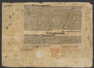 Bruderschaftsbrief des Antoniusordens. Lichtenberg 1493