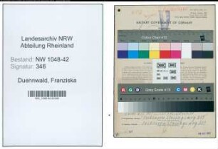 Entnazifizierung Franziska Duennwald , geb. 29.11.1896 ()