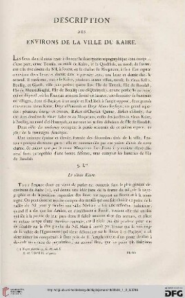 Description des environs de la ville du Kaire
