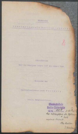 1927/28: Jahresbericht über das Schuljahr Ostern ... bis Ostern ... - 1927/28