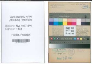 Entnazifizierung Friedrich Heider , geb. 01.11.1907 (Geschaeftsfuehrer)