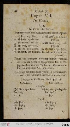 Caput VII: De Verbis