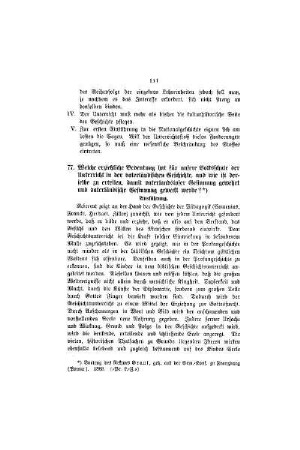 Welche erziehliche Bedeutung hat für unsere Volksschule der Unterricht in der vaterländischen Geschichte, und wie ist derselbe zu erteilen, damit vaterlandsloser Gesinnung gewehrt und vaterländische Gesinnung geweckt werde?