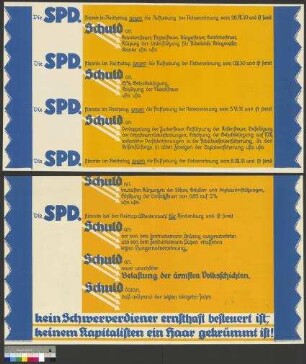 Propagandaplakat der NSDAP gegen die SPD vor der Reichstagswahl am 31. Juli 1932