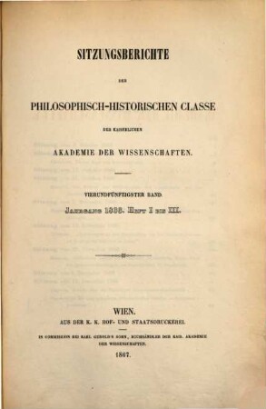 Sitzungsberichte. 54. 1866