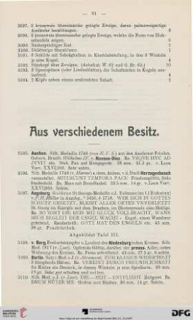 Aus verschiedenem Besitz (Nr. 3105-3207)