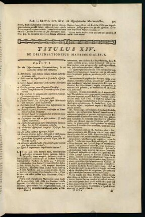 595-607, Titulus XIV. De Dispensationibus Matrimonialibus.