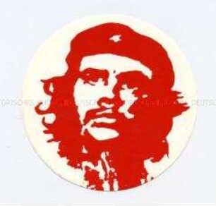 Aufkleber mit einem Porträt Che Guevaras
