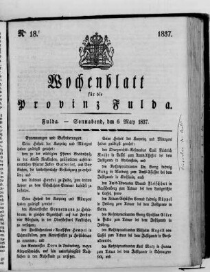 Nr. 18, Ausgabe vom 6. Mai 1837
