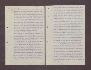 Entwurf einer Rede von Prinz Max von Baden zu dem Brief an Alexander von Hohenlohe
