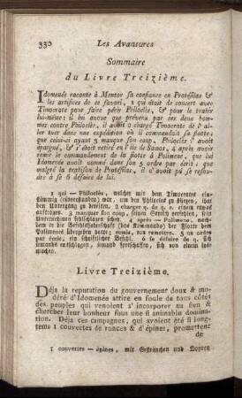 Sommaire du Livre Treizième. - Livre Quatorzième.