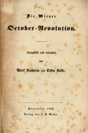 Die Wiener October-Revolution