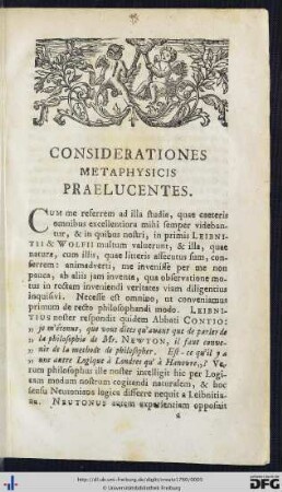 Considerationes Metaphysicis Praelucentes.