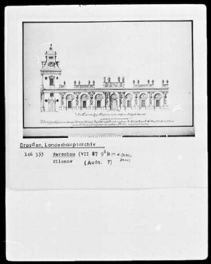 Warschau, Schloß Wilanow, Aufriß eines Fassadenteils