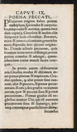 Caput IX. Poena Peccati.