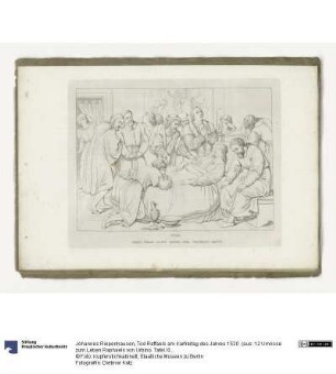 Tod Raffaels am Karfreitag des Jahres 1520 (aus: 12 Umrisse zum Leben Raphaels von Urbino. Tafel XII)