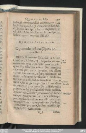 Quaestio Sexagesima. Quomodo iustus esse potes coram Deo?