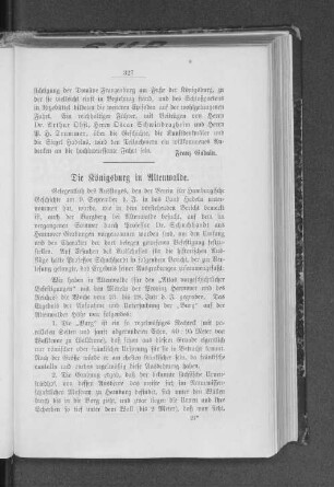 Die Königsburg in Altenwalde.