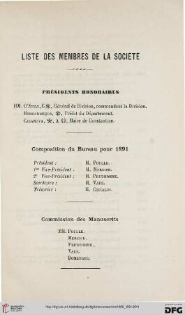 Liste des membres de la Société
