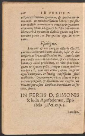 In Feriis D. Simonis & Iudae Apostolorum ...