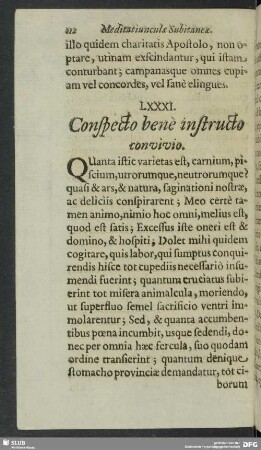 LXXXI. Cospecto bene instructo convivio