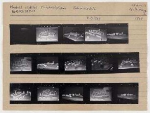 Modell: Stadtviertel südlich des Volksparks Friedrichshain. Berlin, Friedrichshain, Barnimstraße/Höchste Straße/Georgenkirchstraße/Büschingstraße/Weinstraße/Friedenstraße/Mollstraße/Leninplatz (Platz der Vereinten Nationen)