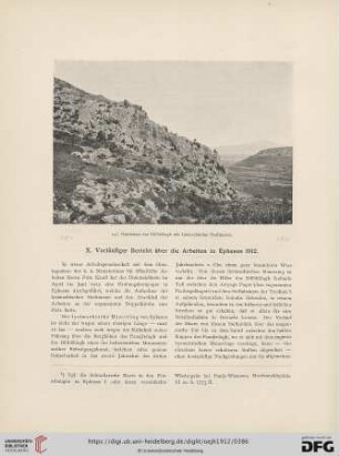 X. Vorläufiger Bericht über die Arbeiten in Ephesos 1912
