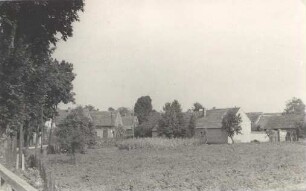 Blick auf das Dorf Burk bei Hoyerswerda : Napohlad na Bórk pola Wojerec