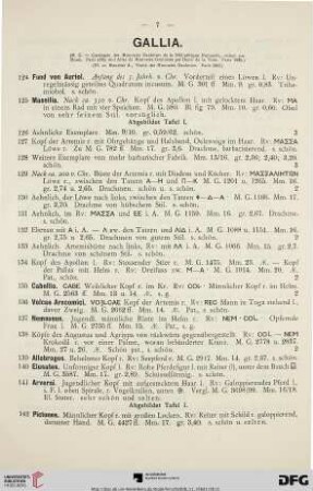 Gallia (Nr. 124-167)