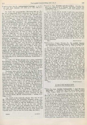 217 [Rezension] Tumlirz, Otto, Anthropologische Psychologie