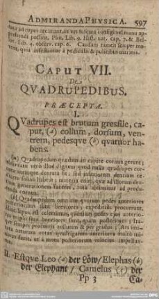 Caput VII. De Quadrupedibus.