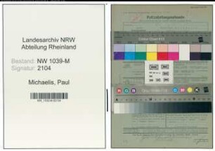Entnazifizierung Paul Michaelis , geb. 00.00.0000 (Polizist)
