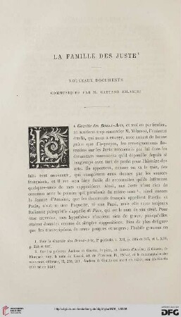 2. Pér. 14.1876: La famille des Juste : nouveaux documents communiqués par M. Gaetano Milanesi